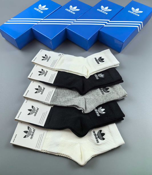 Adidas Trefoil Details Ankle Socks - 5-Pair Set