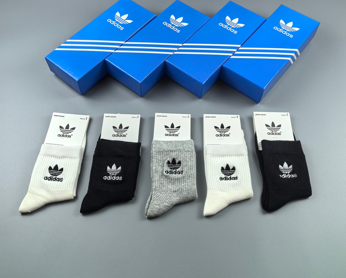 Adidas Cotton Crew Socks - 5-Pair Pack