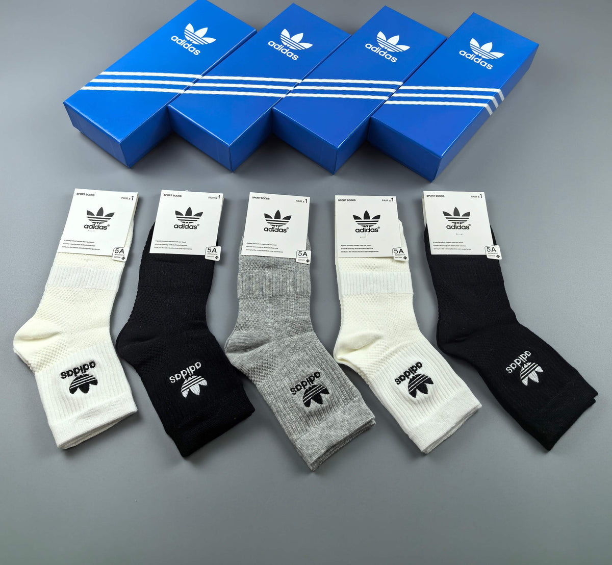 Adidas Cotton Crew Socks - 5-Pair Pack