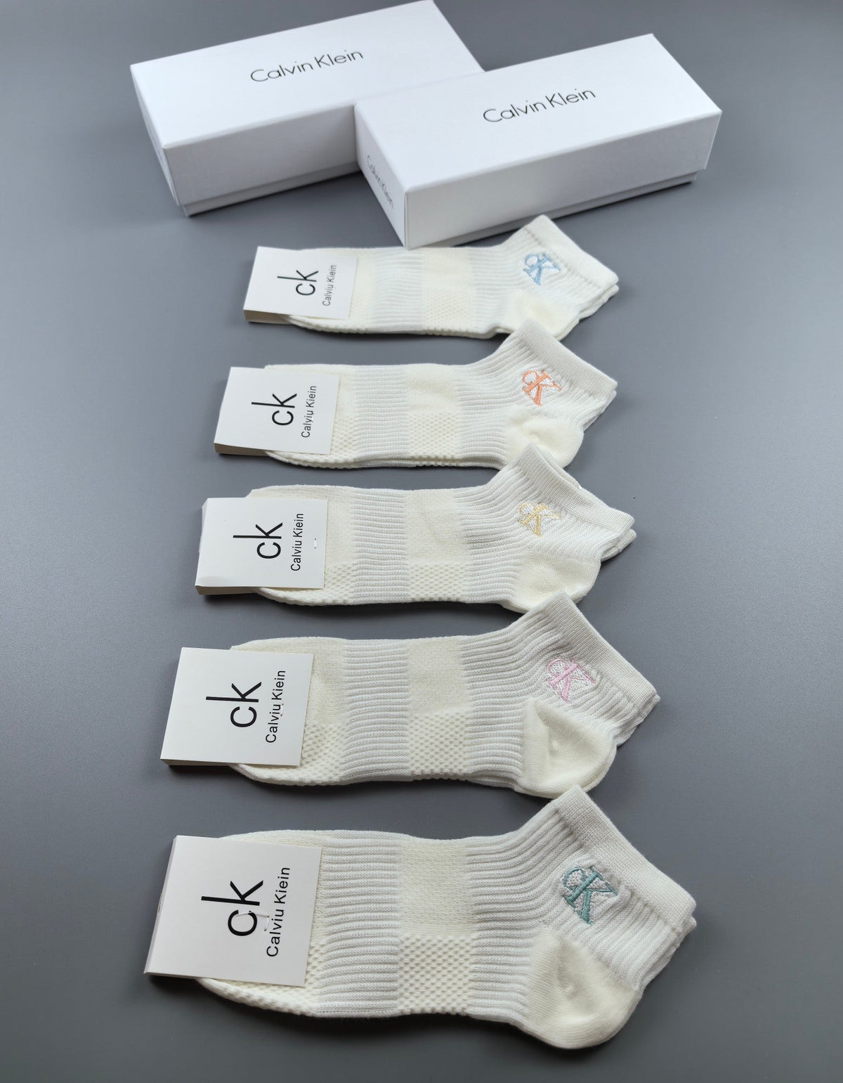 Calvin Klein Cotton No-Show Socks - 5-Pair Box