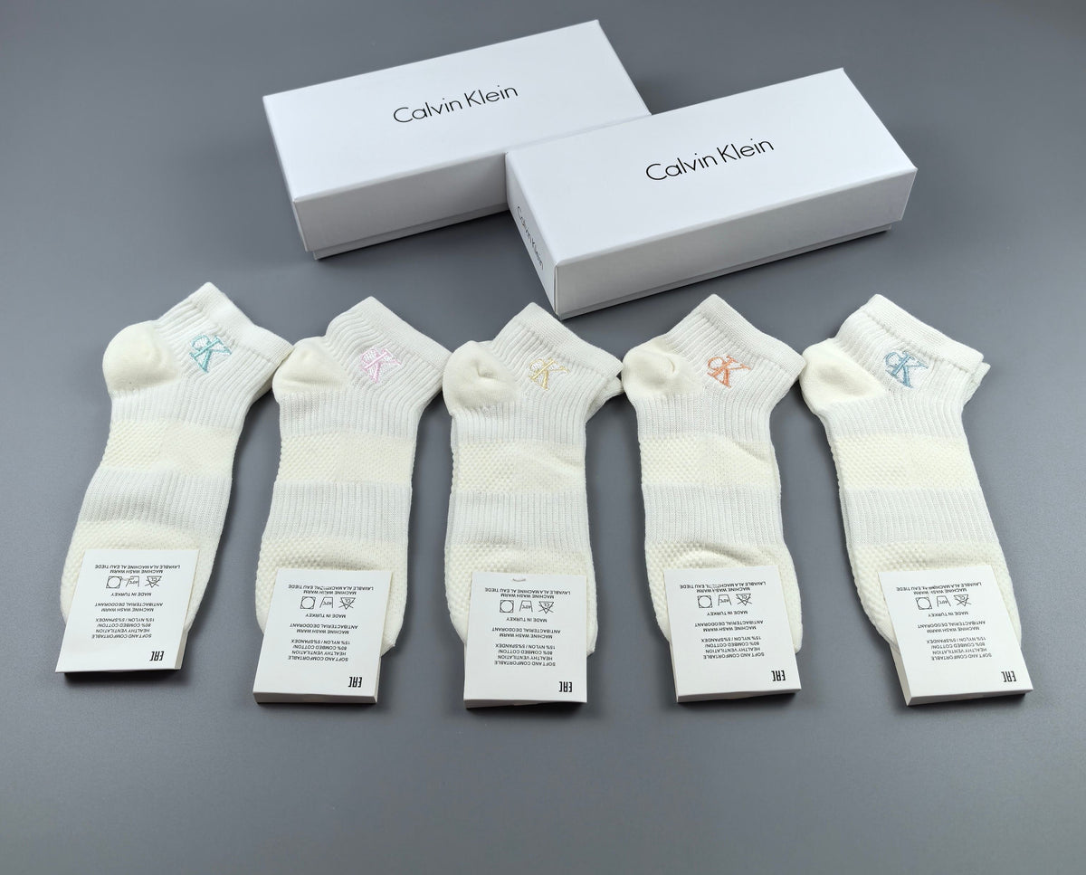 Calvin Klein Cotton No-Show Socks - 5-Pair Box