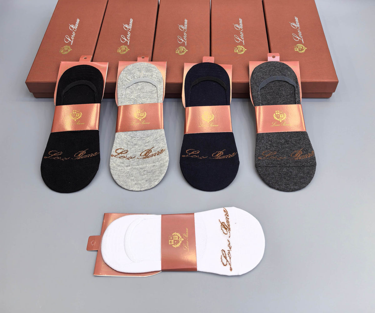 Loro Piana Restrained Wordmarks No-Show Socks