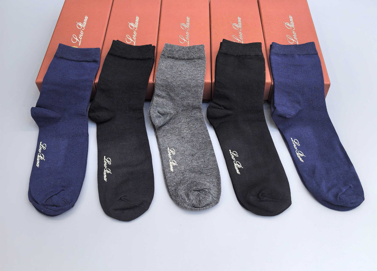 Loro Piana Restrained Wordmarks Ankle Socks - 5-Pair Set