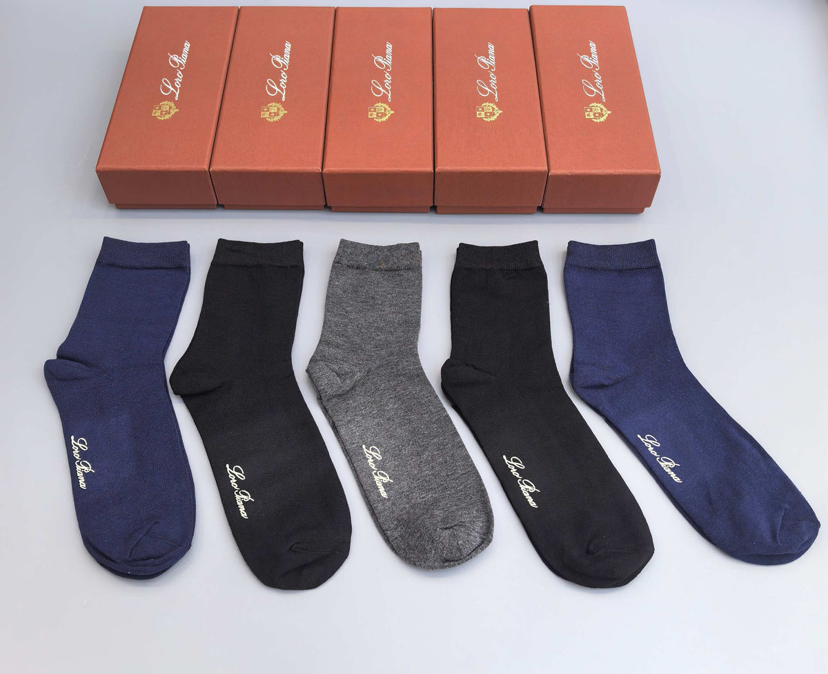 Loro Piana Restrained Wordmarks Ankle Socks - 5-Pair Set