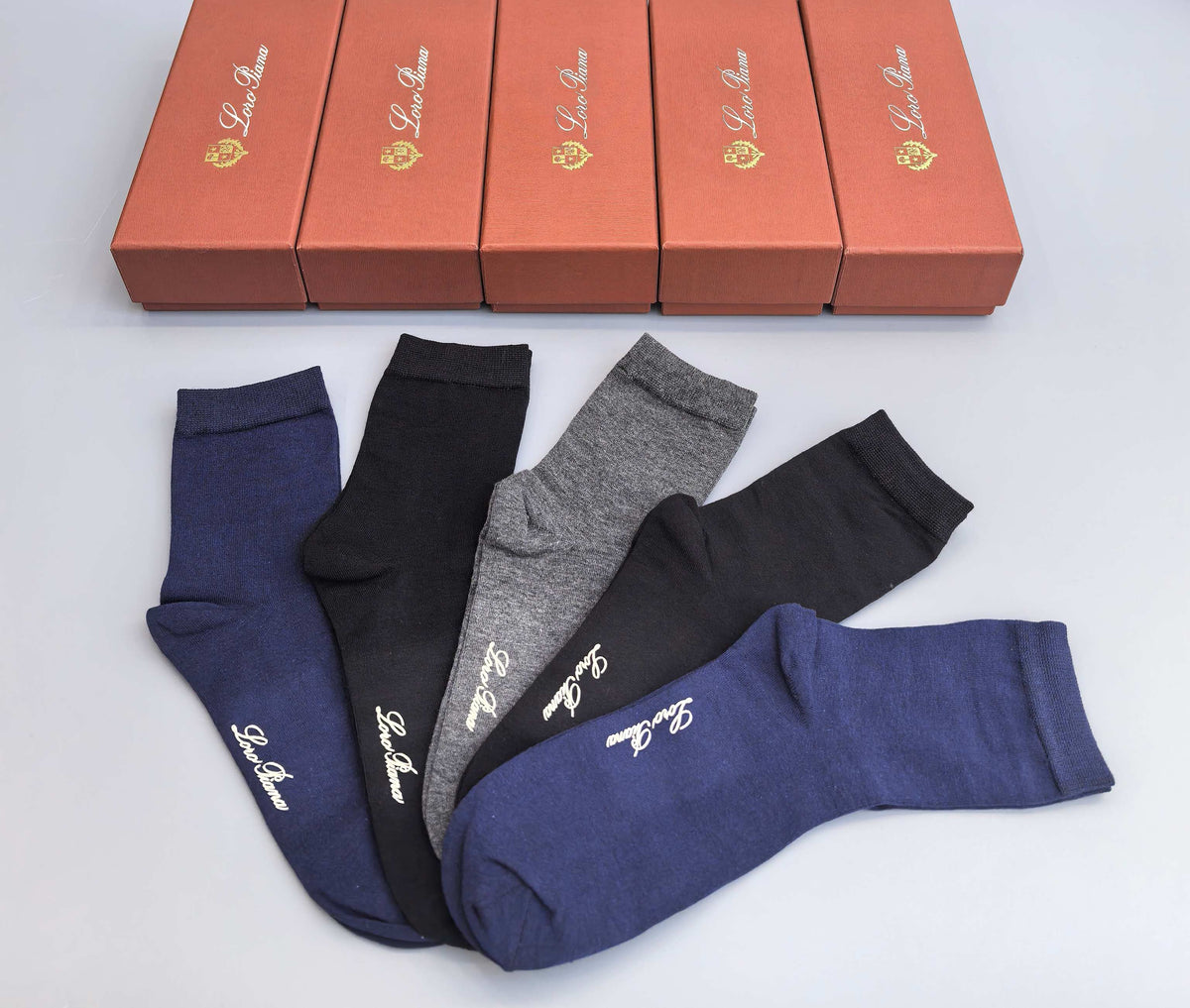 Loro Piana Restrained Wordmarks Ankle Socks - 5-Pair Set