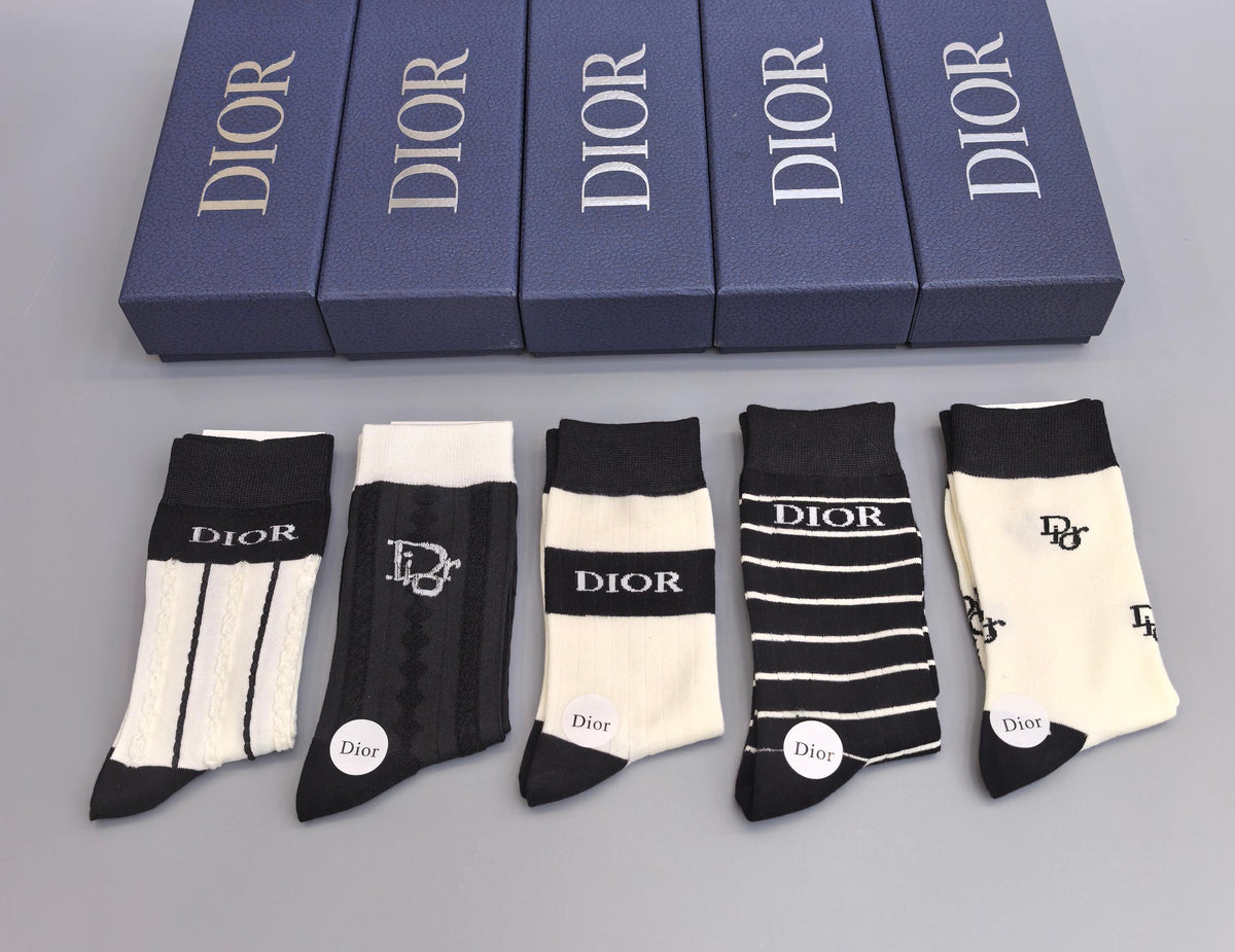 Dior Cotton Crew Socks - 5-Pair Pack