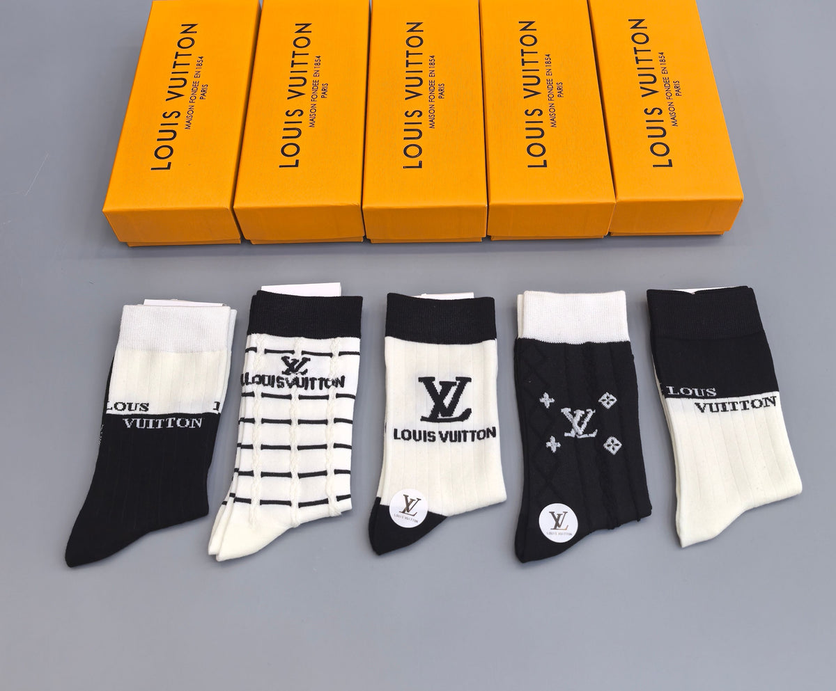 Louis Vuitton Cotton Crew Socks - 5-Pair Pack