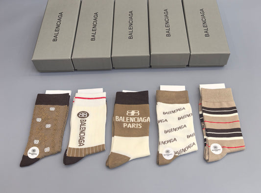 Balenciaga Crew Socks - 5-Pair Pack