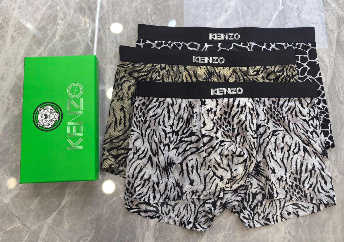 Kenzo Nylon Blend Men's Boxer Briefs - 3-Piece Box