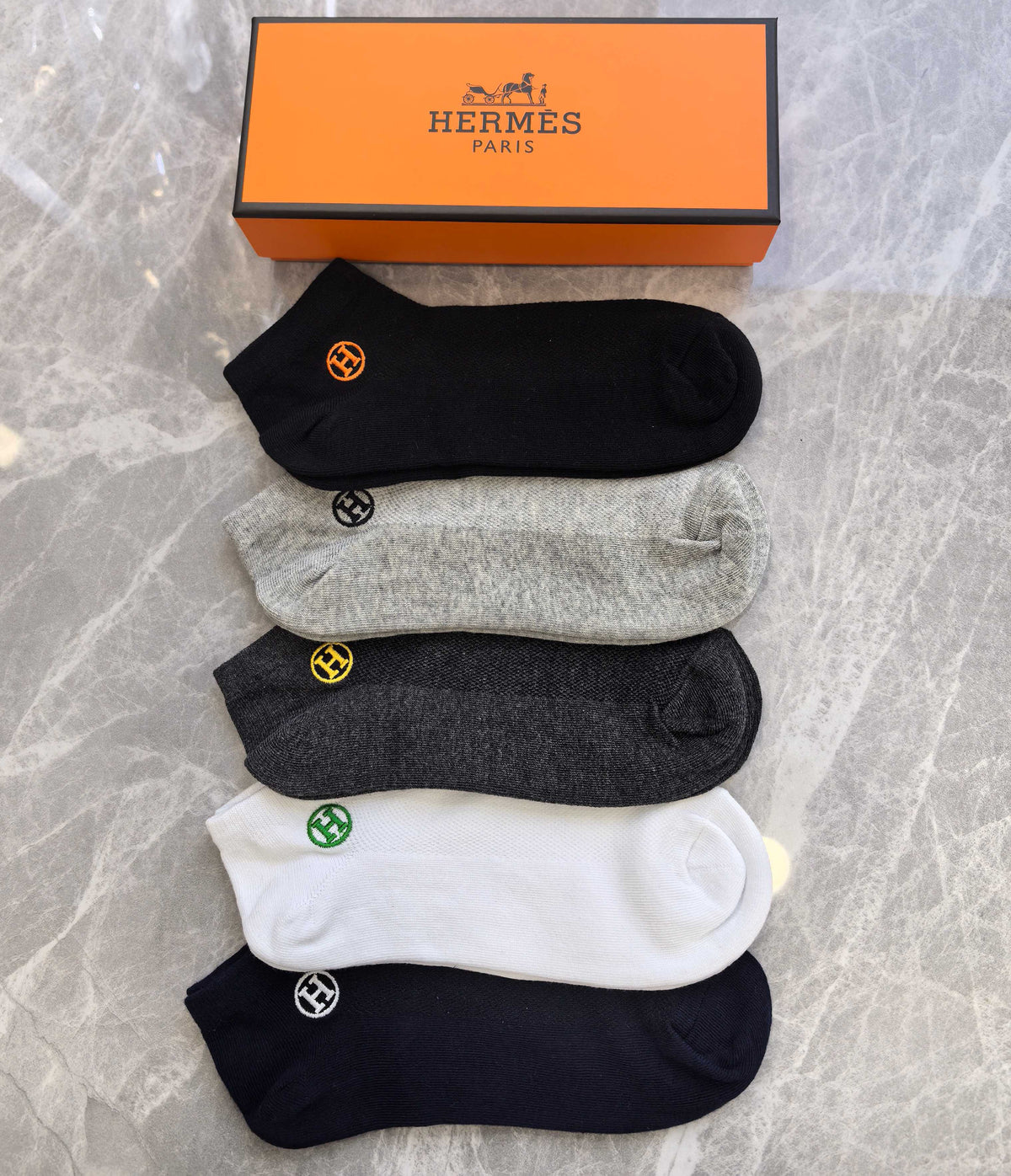 Hermes Short Socks - 5-Pair Set