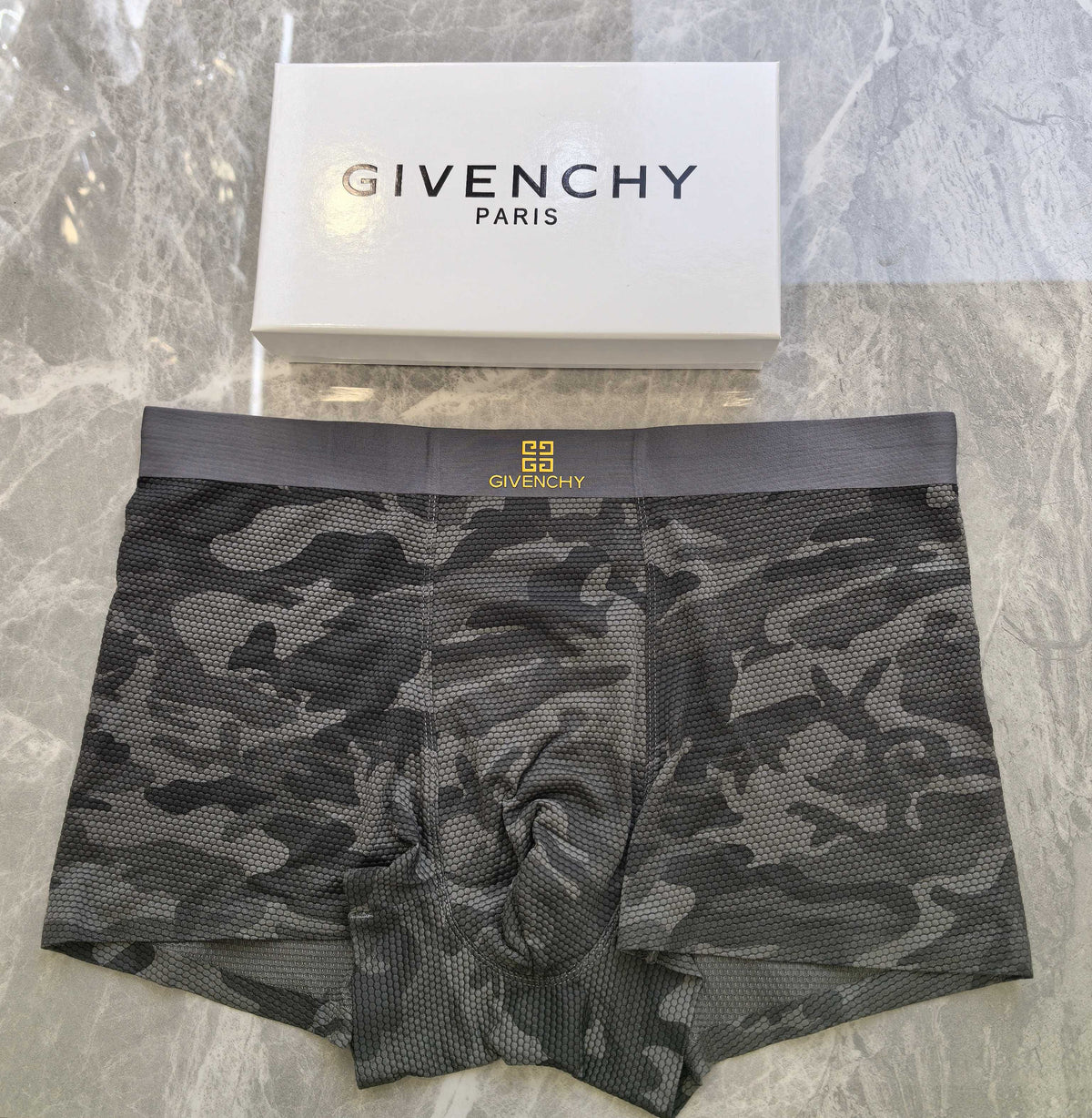 Givenchy Grey Camo Boxer Briefs 3-Piece Box Collection Essentials