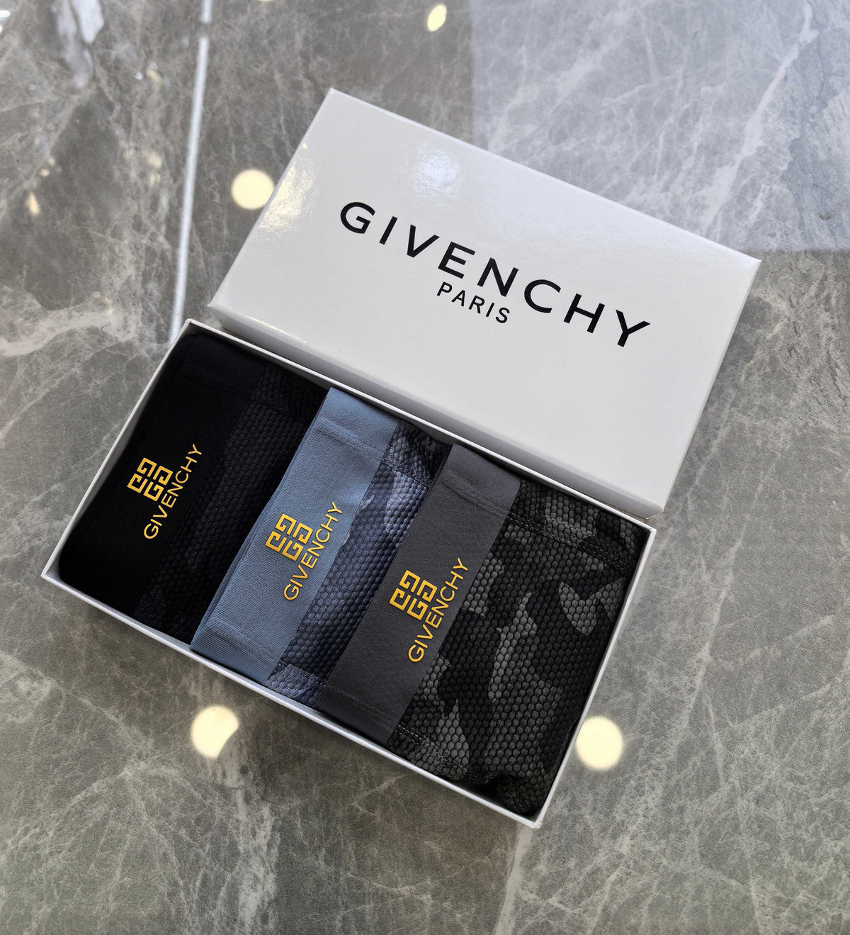 Givenchy Grey Camo Boxer Briefs 3-Piece Box Collection Essentials