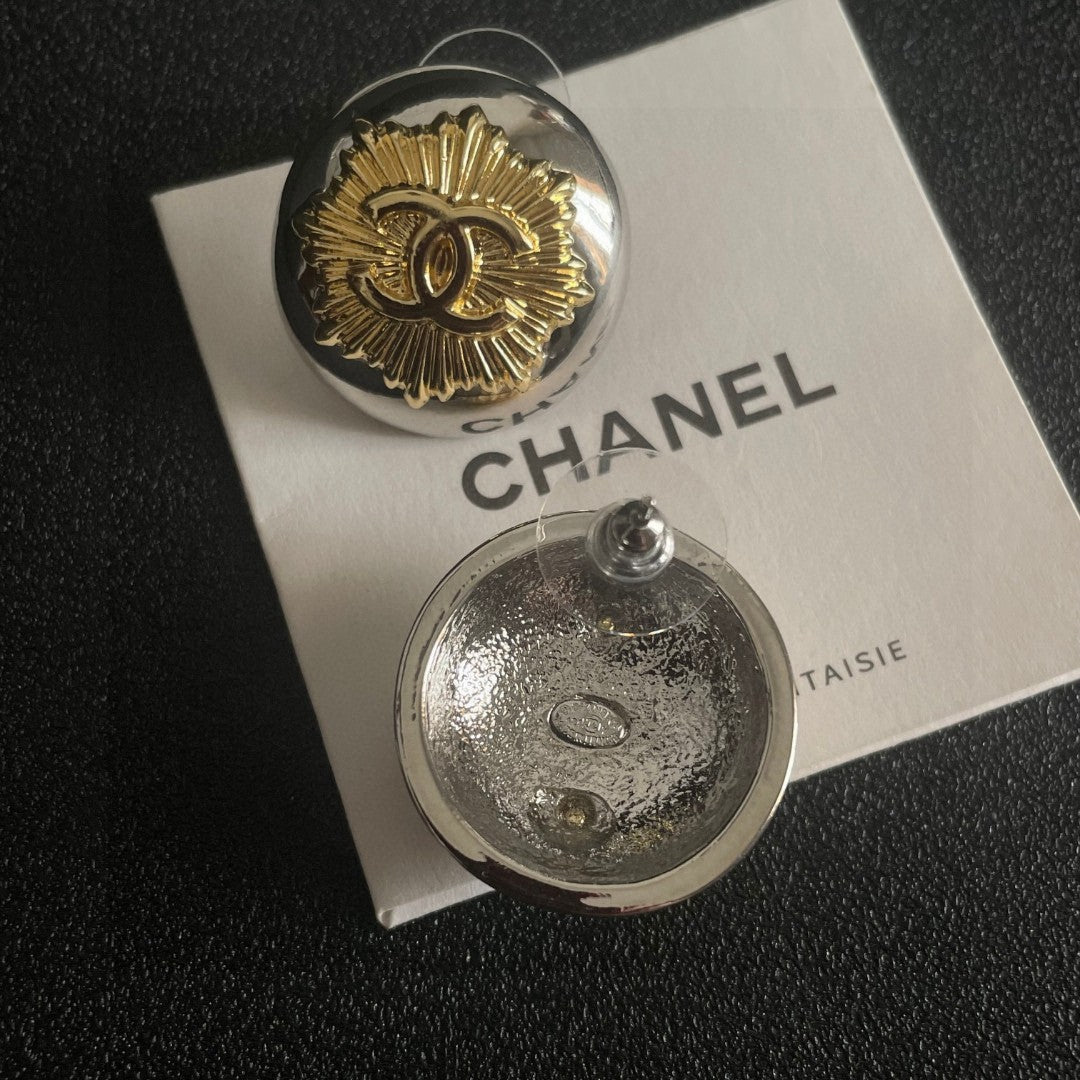 Martin Graham stud earrings in polished metal-tone – main product view