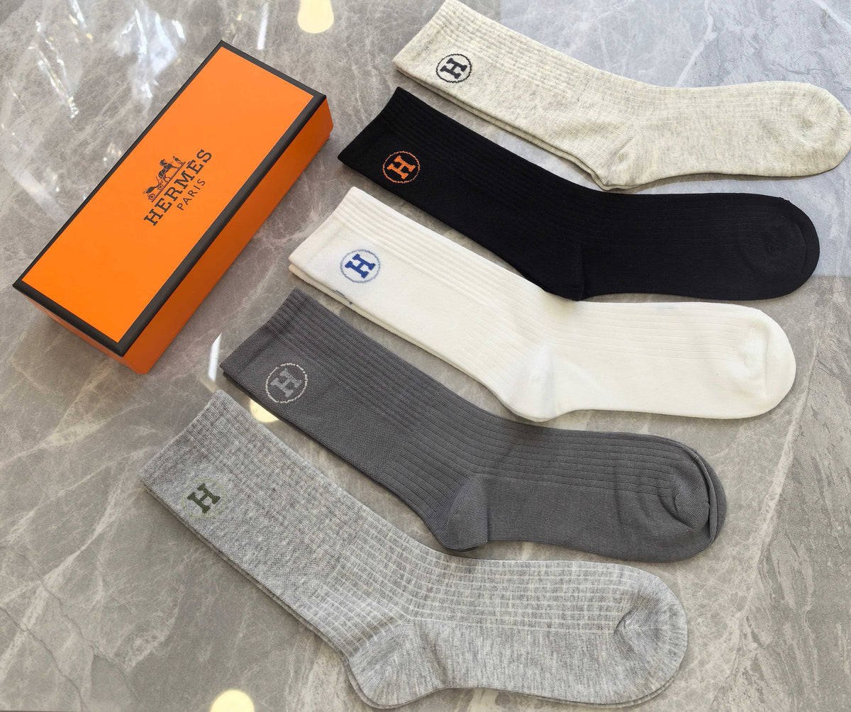 Hermes Crew Socks - 5-Pair Pack