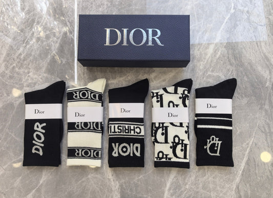 Dior Cotton Short Socks - 5-Pair Pack