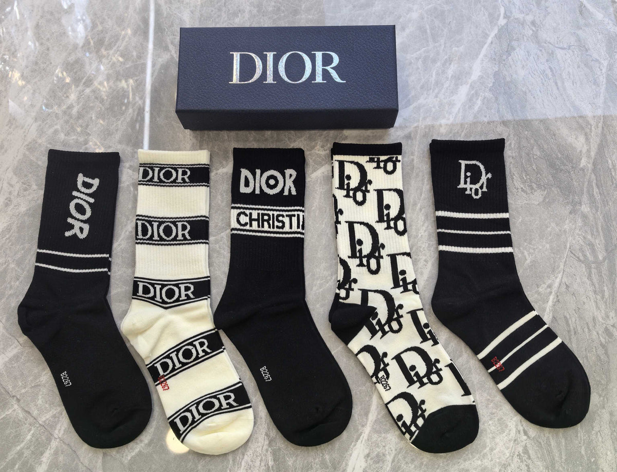 Dior Cotton Short Socks - 5-Pair Pack