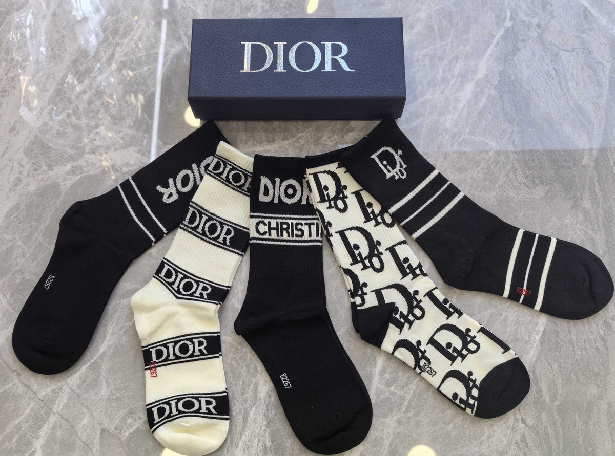 Dior Cotton Short Socks - 5-Pair Pack