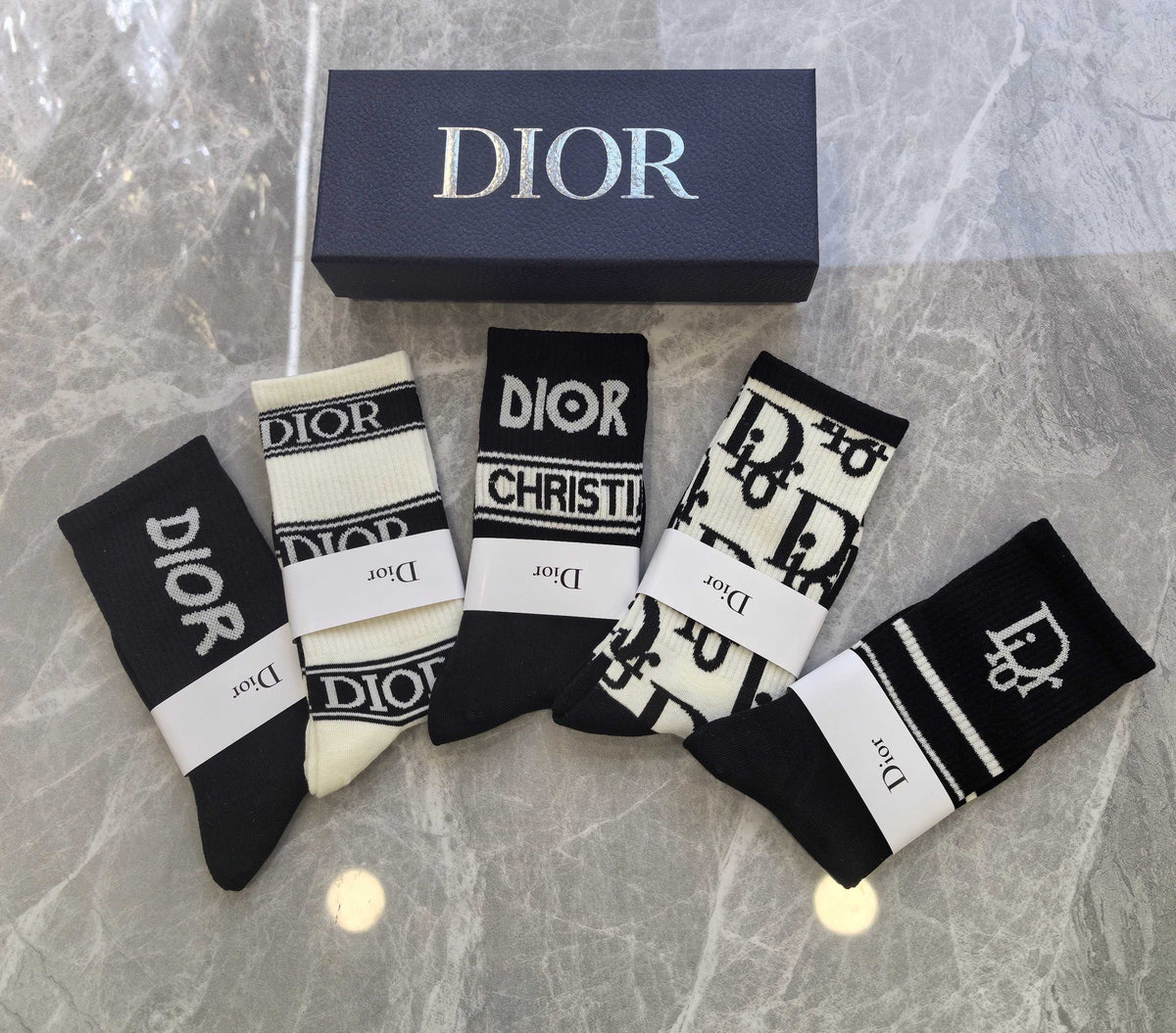 Dior Cotton Short Socks - 5-Pair Pack