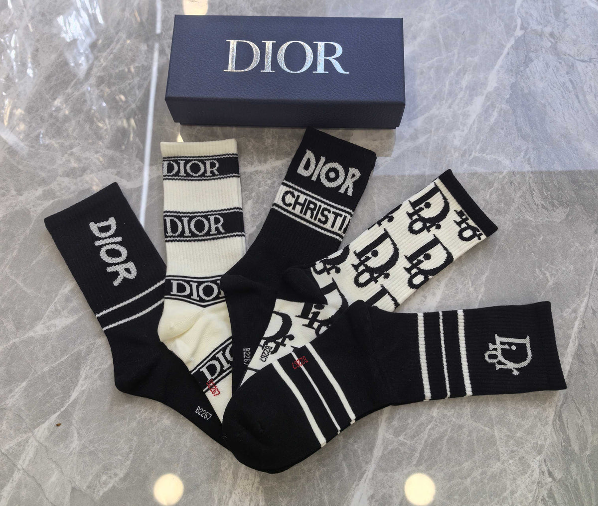 Dior Cotton Short Socks - 5-Pair Pack