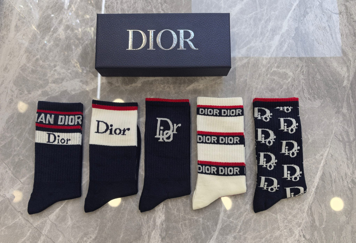 Dior Cotton Crew Socks - 5-Pair Pack