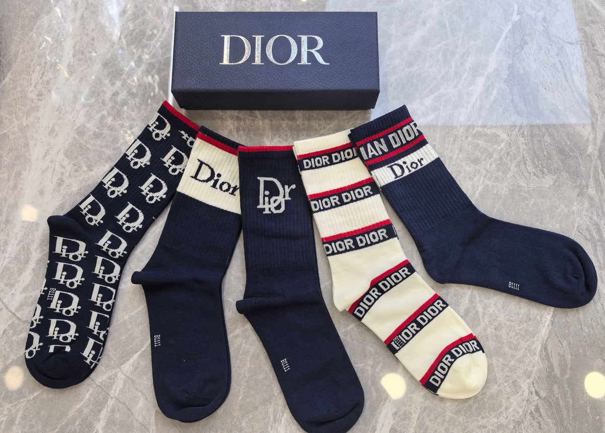 Dior Cotton Crew Socks - 5-Pair Pack
