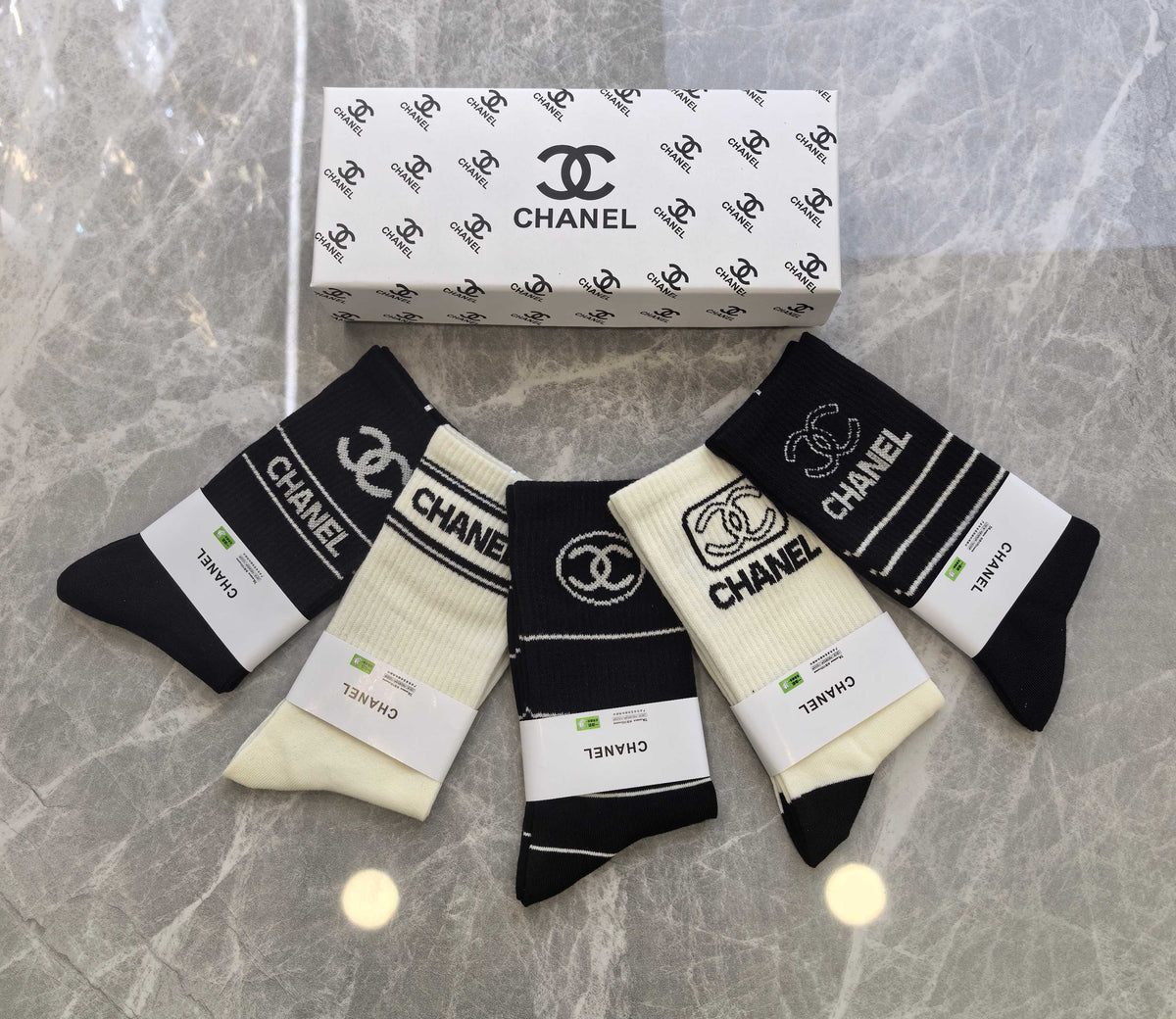 Chanel Cotton Short Socks - 5-Pair Pack