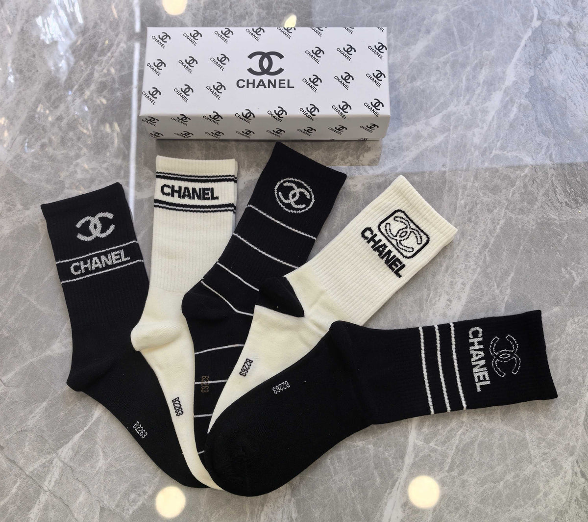 Chanel Cotton Short Socks - 5-Pair Pack