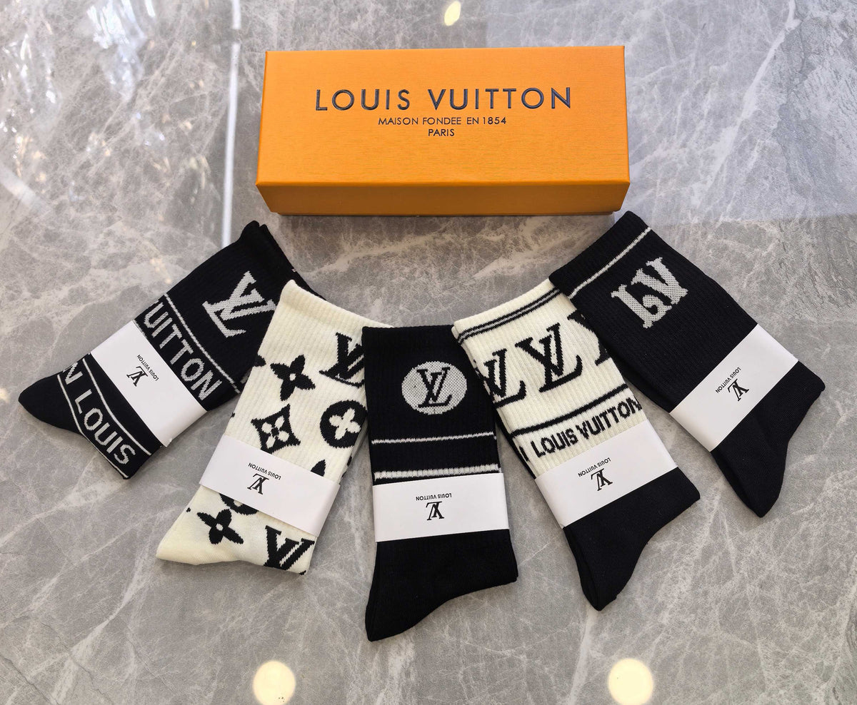 Louis Vuitton Small Initial Details Crew Socks - 5-Pair Set