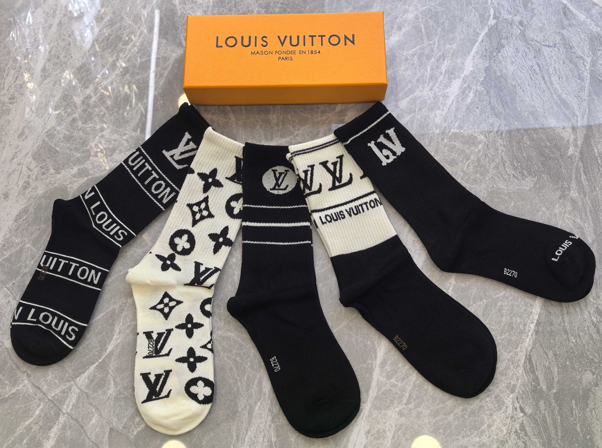 Louis Vuitton Small Initial Details Crew Socks - 5-Pair Set