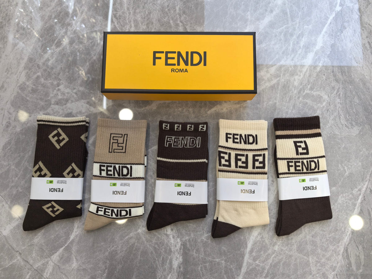Fendi Cotton Short Socks - 5-Pair Pack