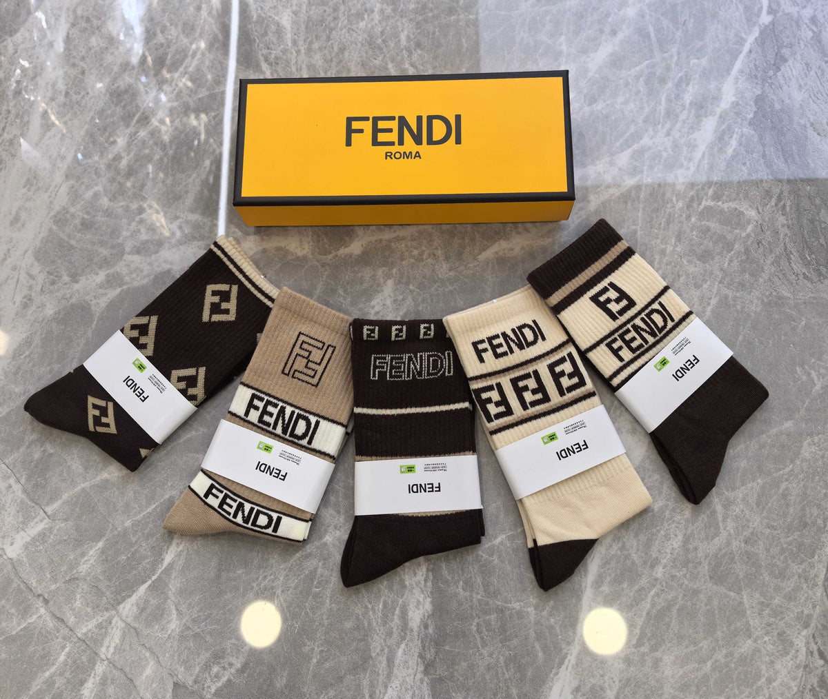 Fendi Cotton Short Socks - 5-Pair Pack