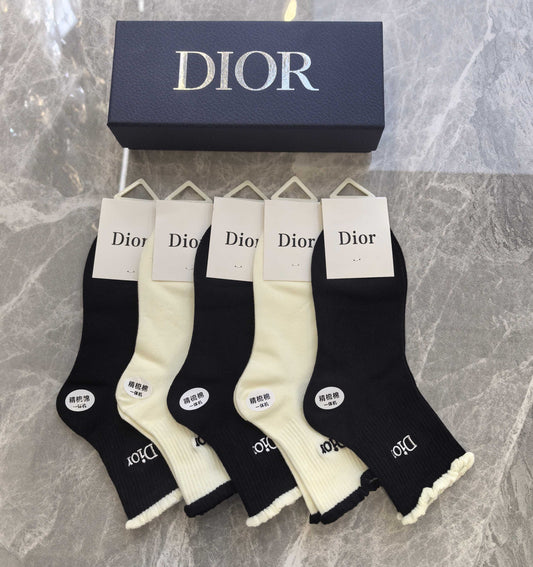 Dior Cotton Crew Socks - 5-Pair Pack