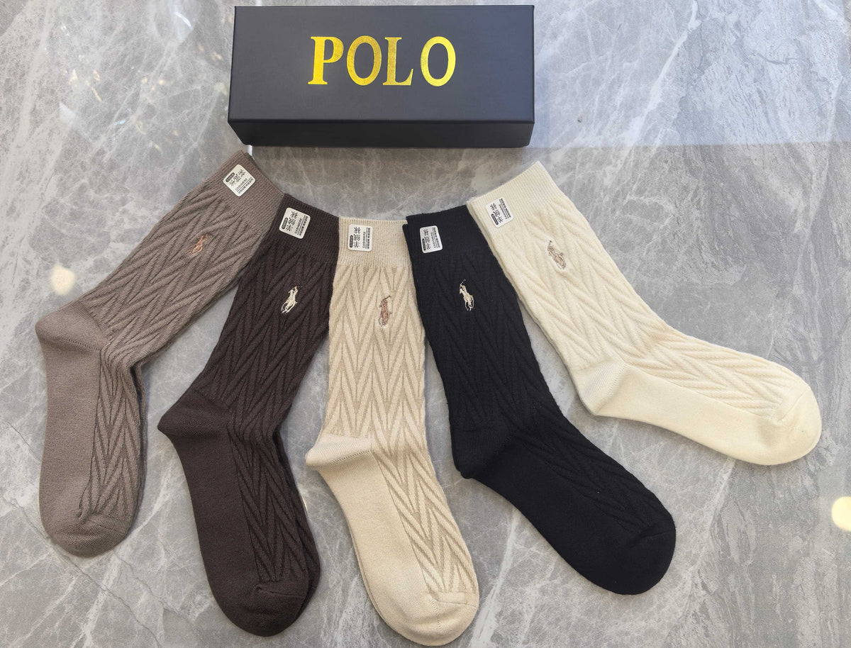 Polo Cashmere Crew Socks - 5-Pair Box