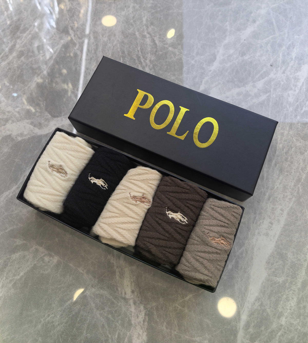 Polo Cashmere Crew Socks - 5-Pair Box