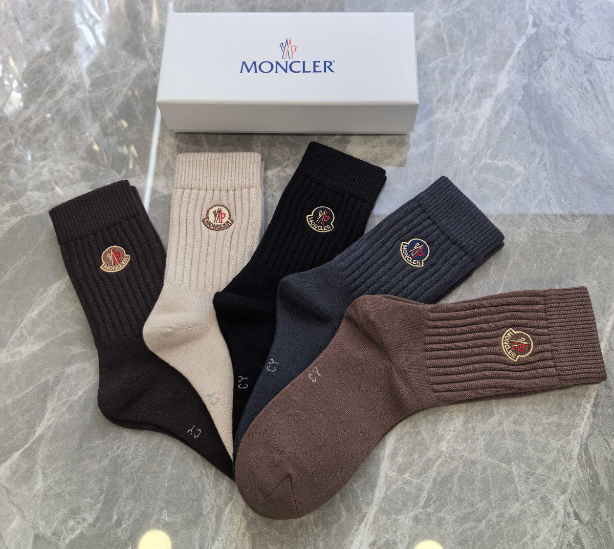 Moncler Cashmere Crew Socks - 5-Pair Box