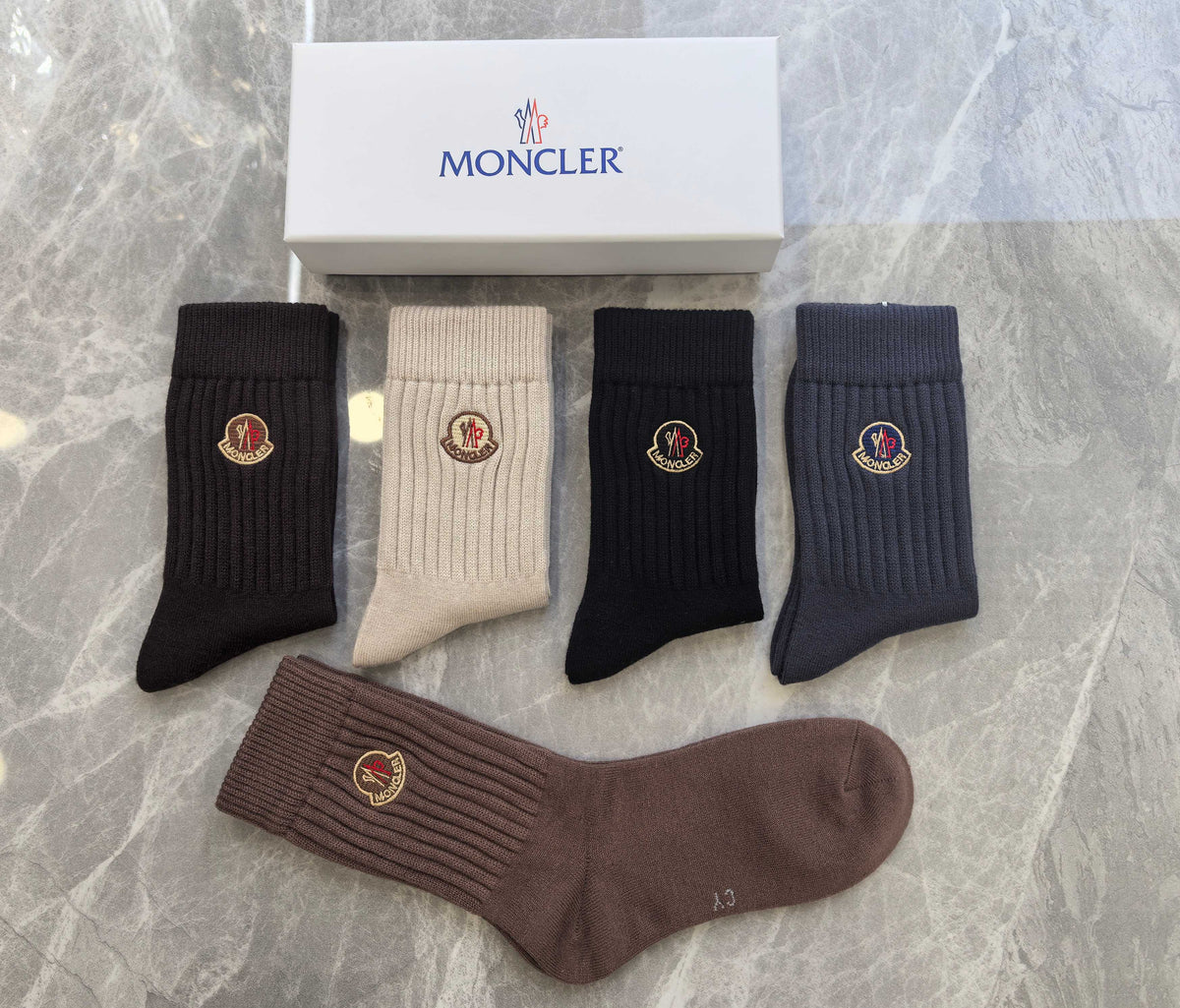 Moncler Cashmere Crew Socks - 5-Pair Box