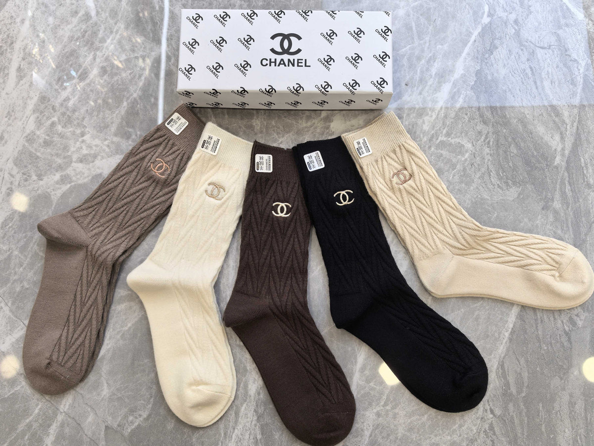 Chanel Cashmere Crew Socks - 5-Pair Box