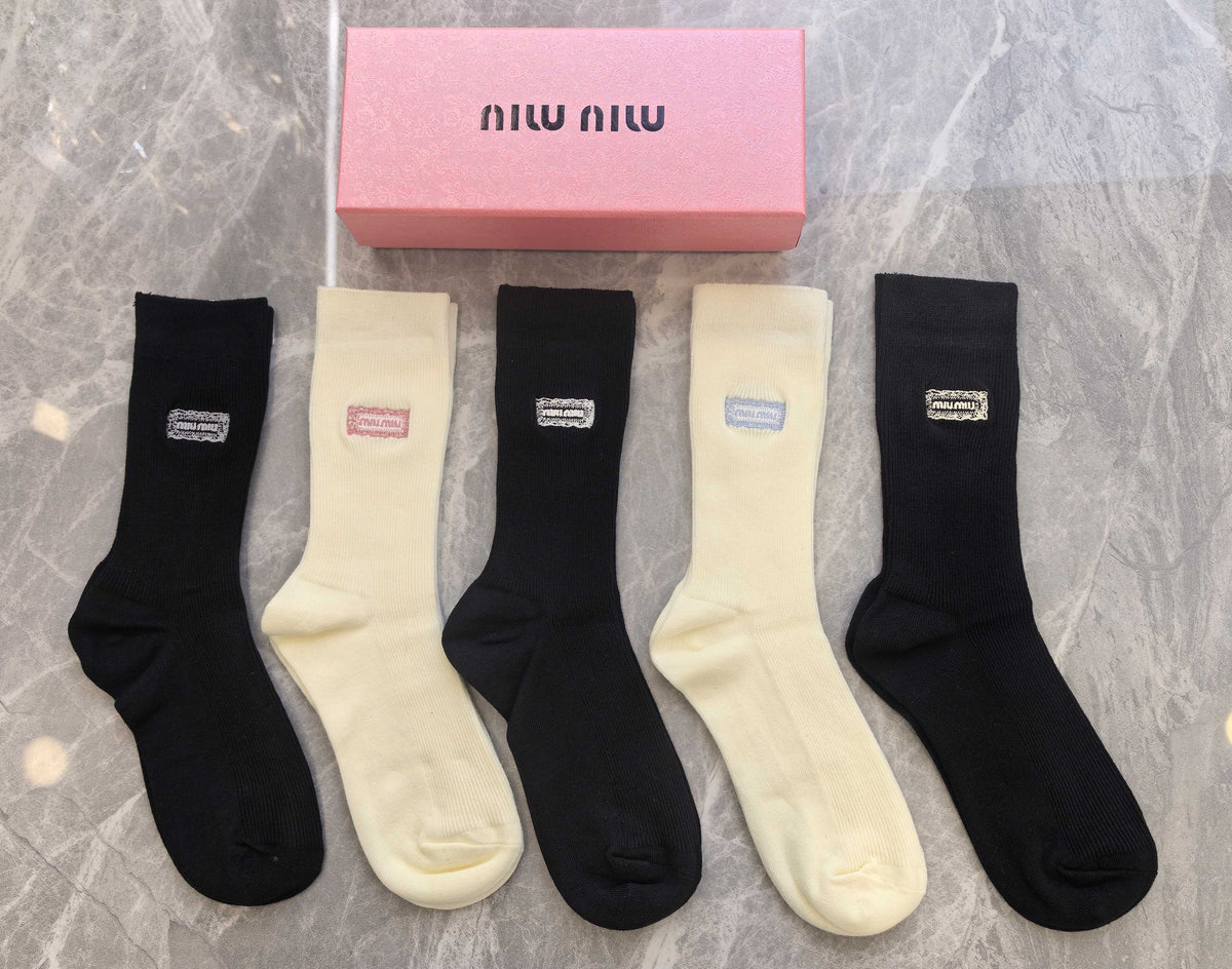 Miu Miu Cashmere Crew Socks - 5-Pair Box