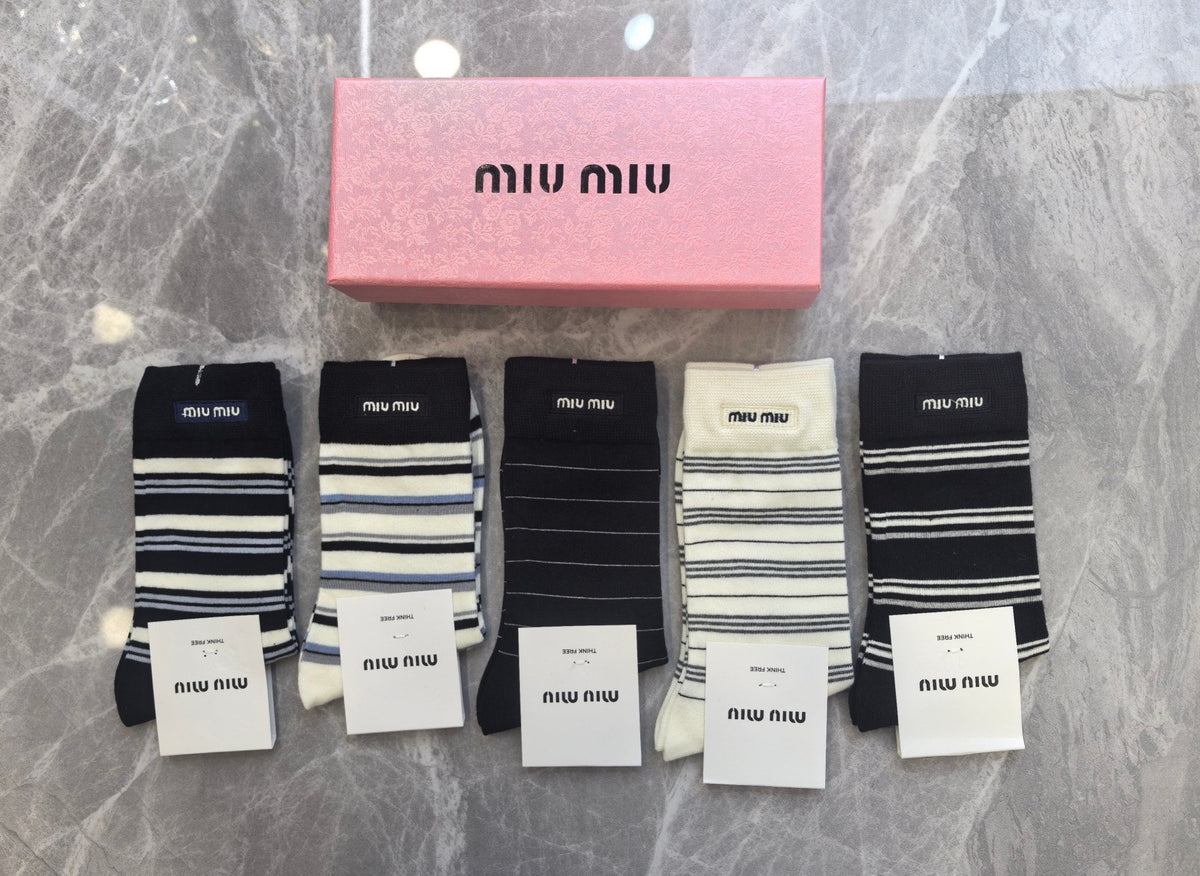 Miu Miu Cashmere Crew Socks - 5-Pair Box