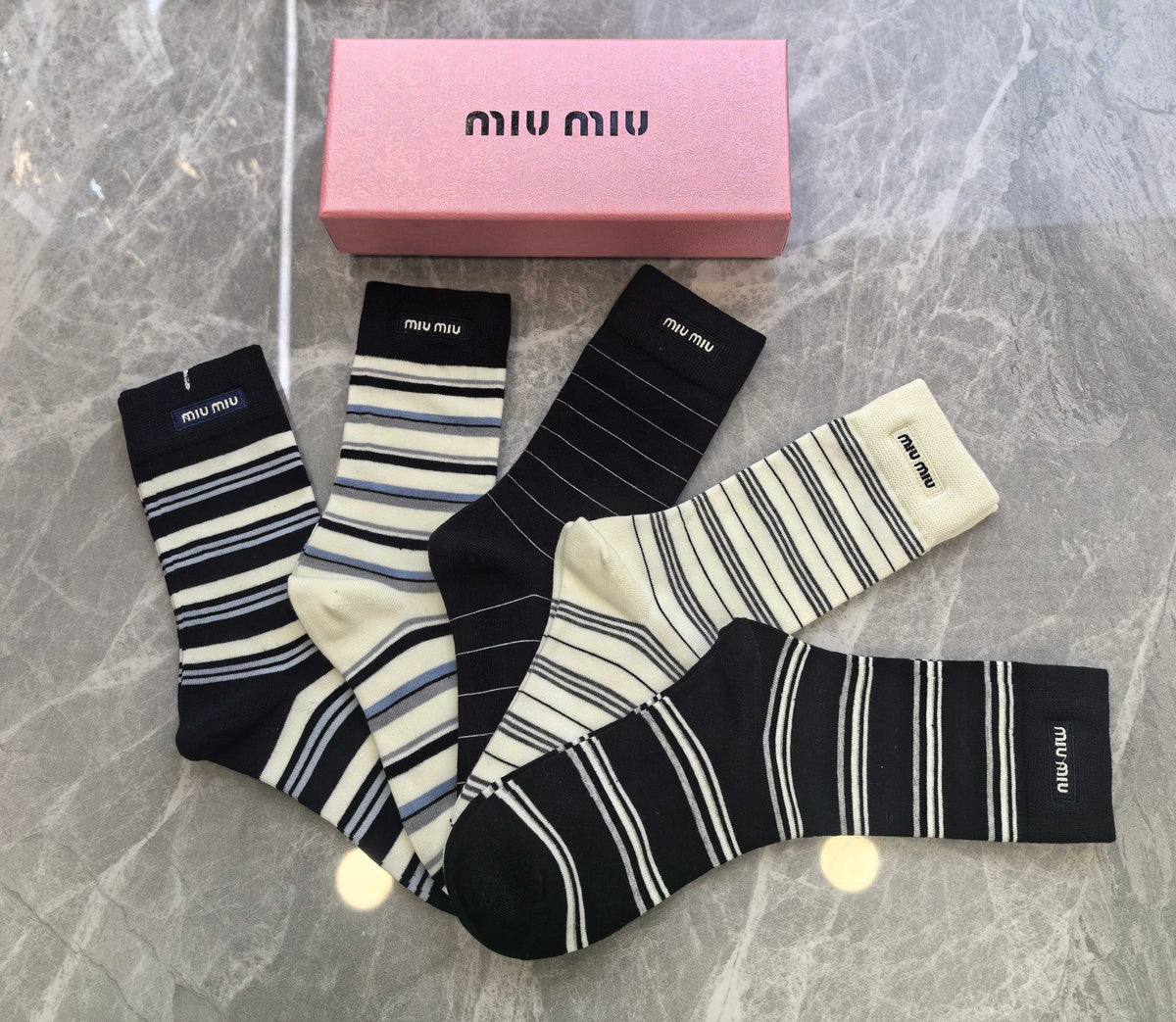 Miu Miu Cashmere Crew Socks - 5-Pair Box