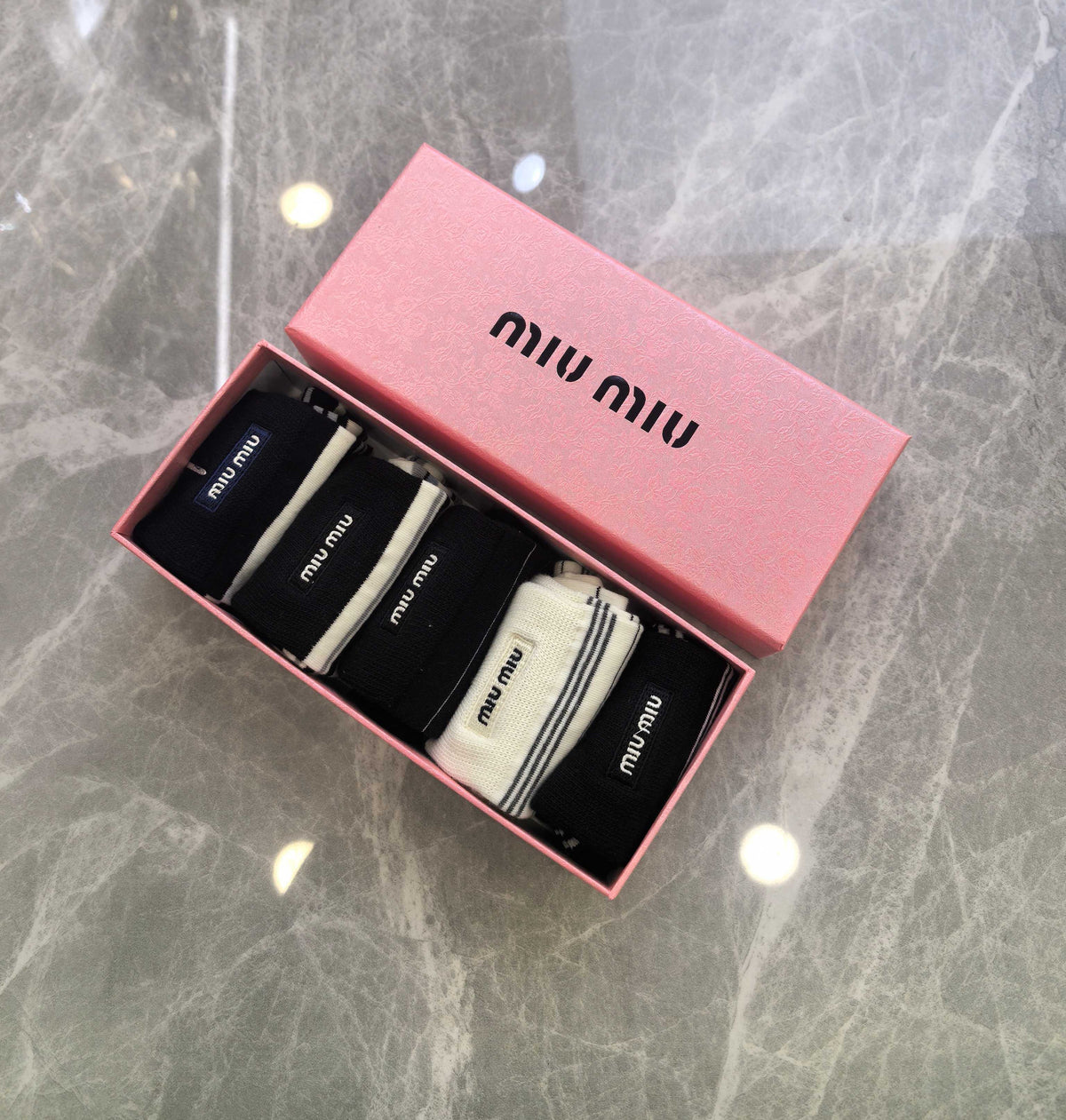 Miu Miu Cashmere Crew Socks - 5-Pair Box