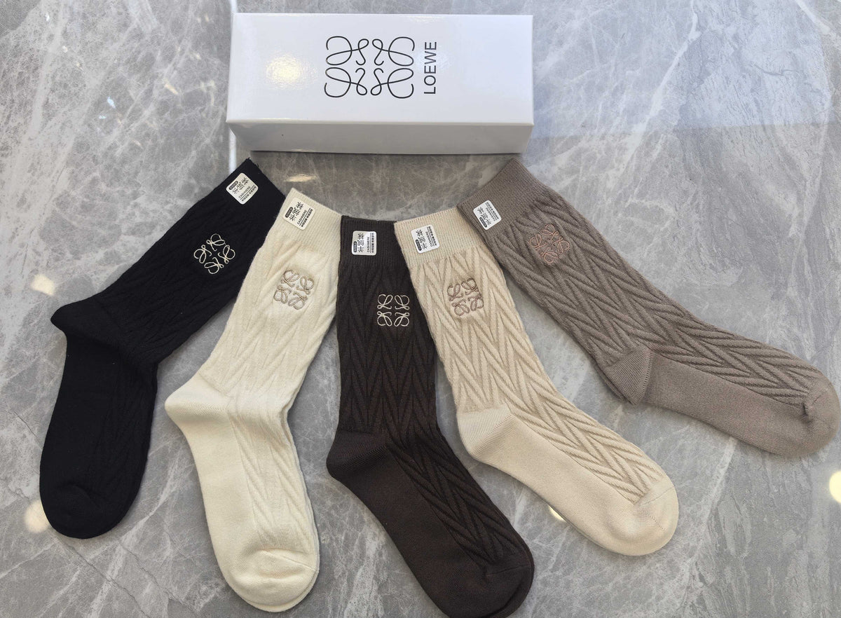 Loewe Cashmere Crew Socks - 5-Pair Box