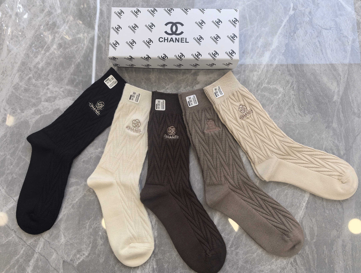Chanel Cashmere Crew Socks - 5-Pair Box