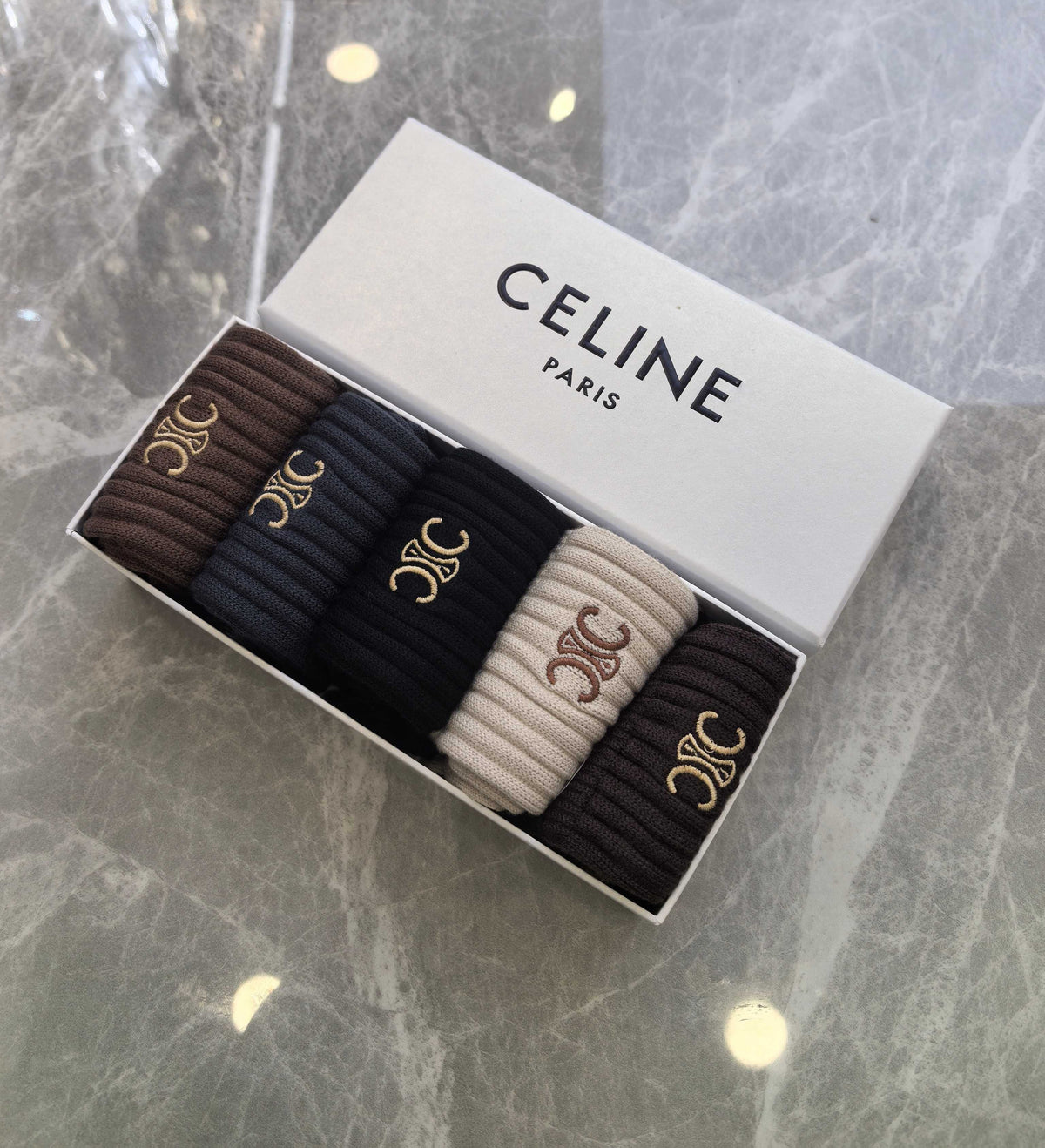 Celine Crew Socks - 5-Pair Pack