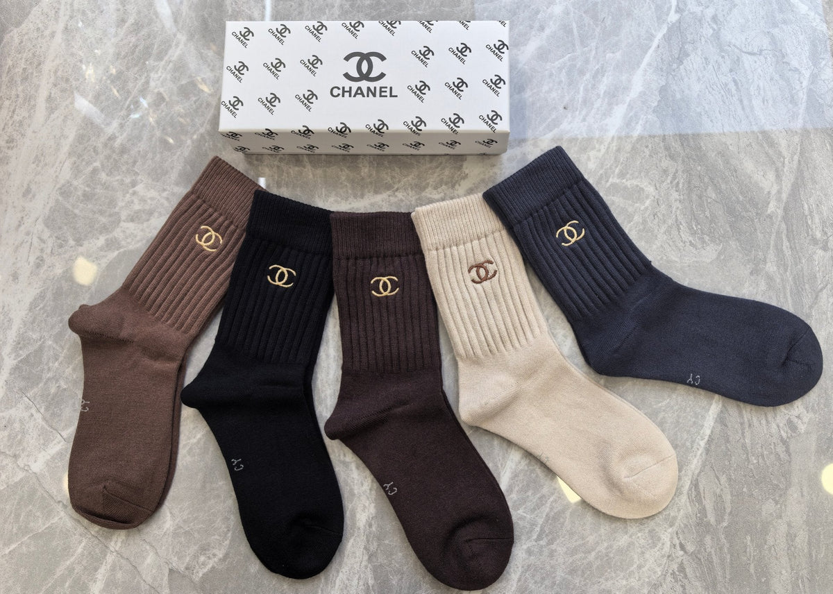 Chanel Crew Socks - 5-Pair Pack