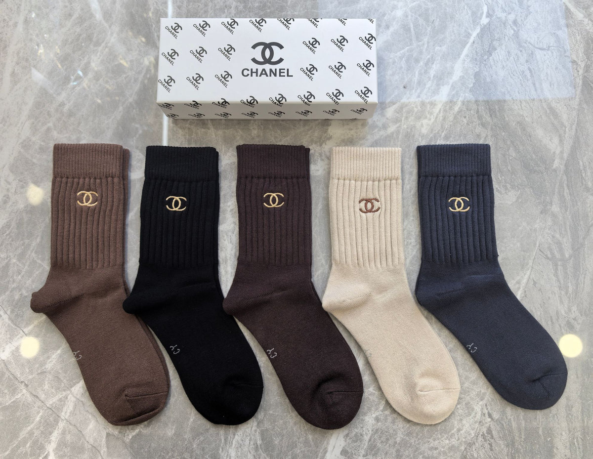 Chanel Crew Socks - 5-Pair Pack