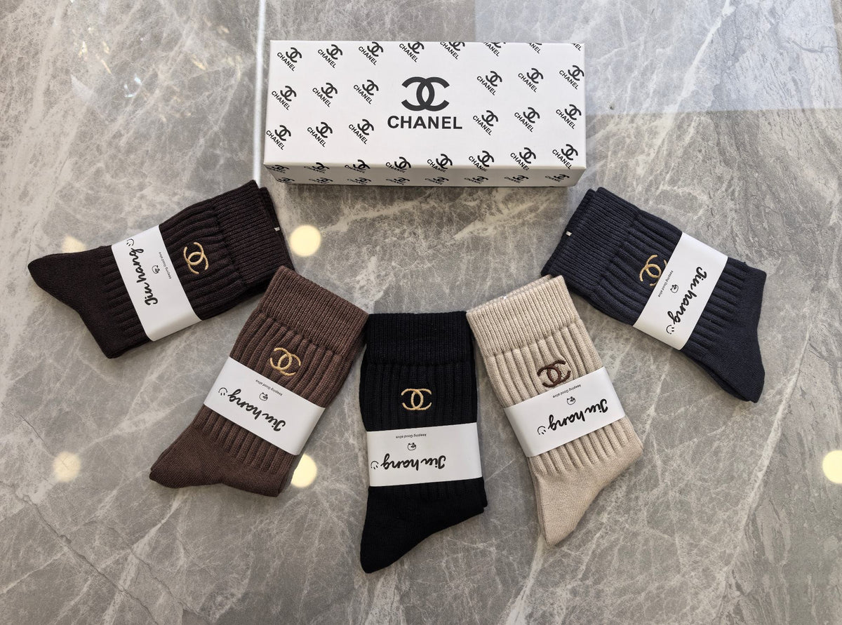 Chanel Crew Socks - 5-Pair Pack