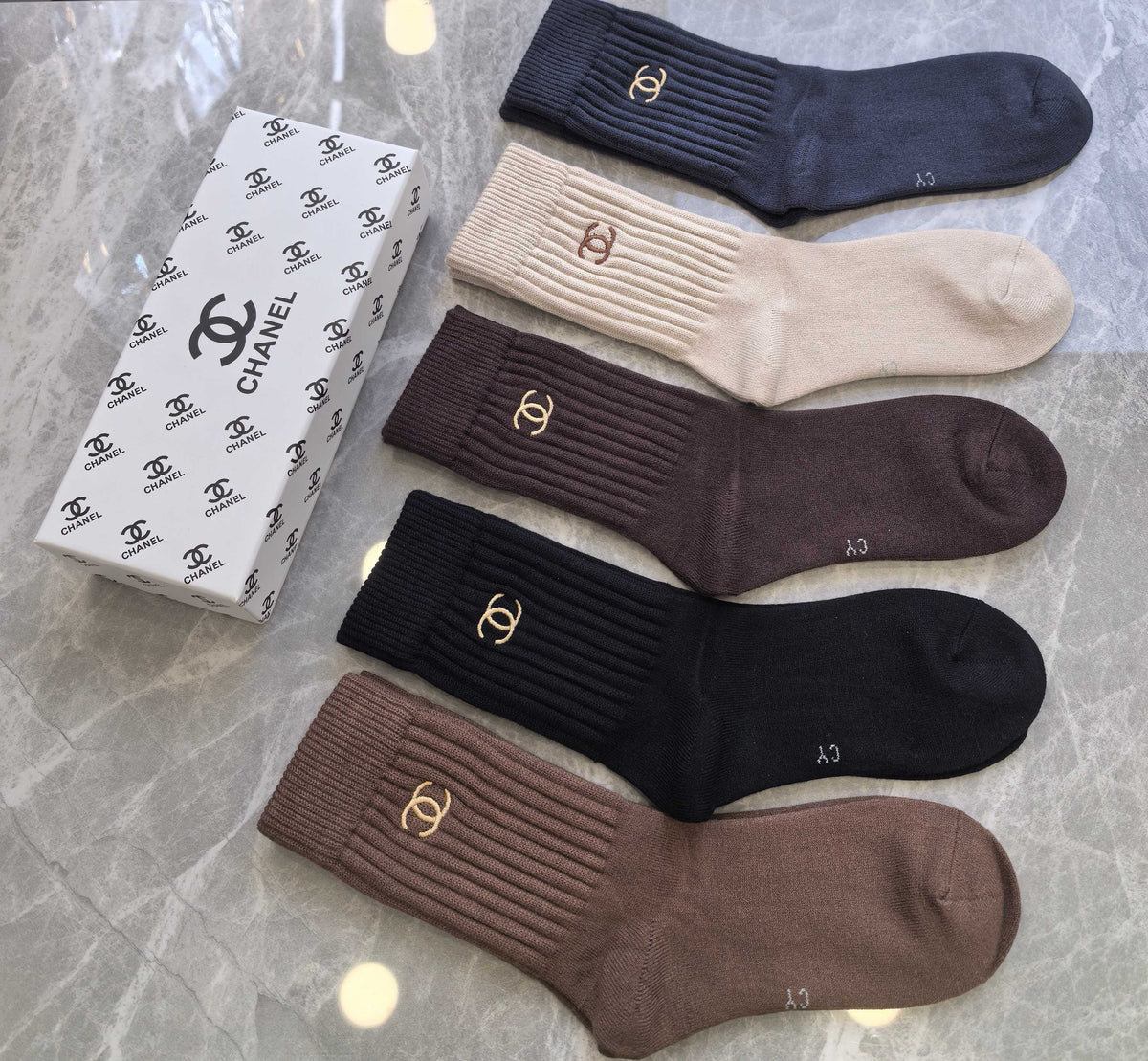 Chanel Crew Socks - 5-Pair Pack