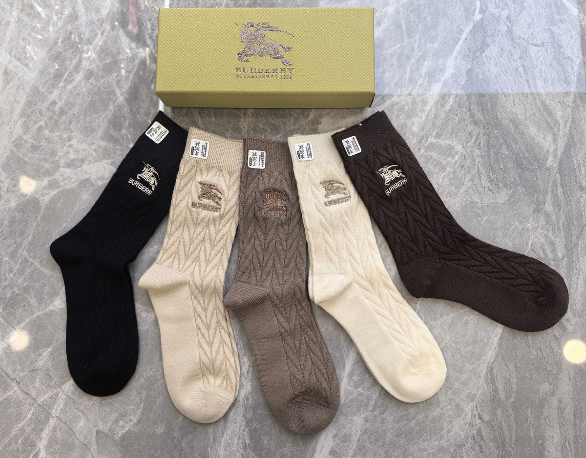 Burberry Crew Socks - 5-Pair Pack