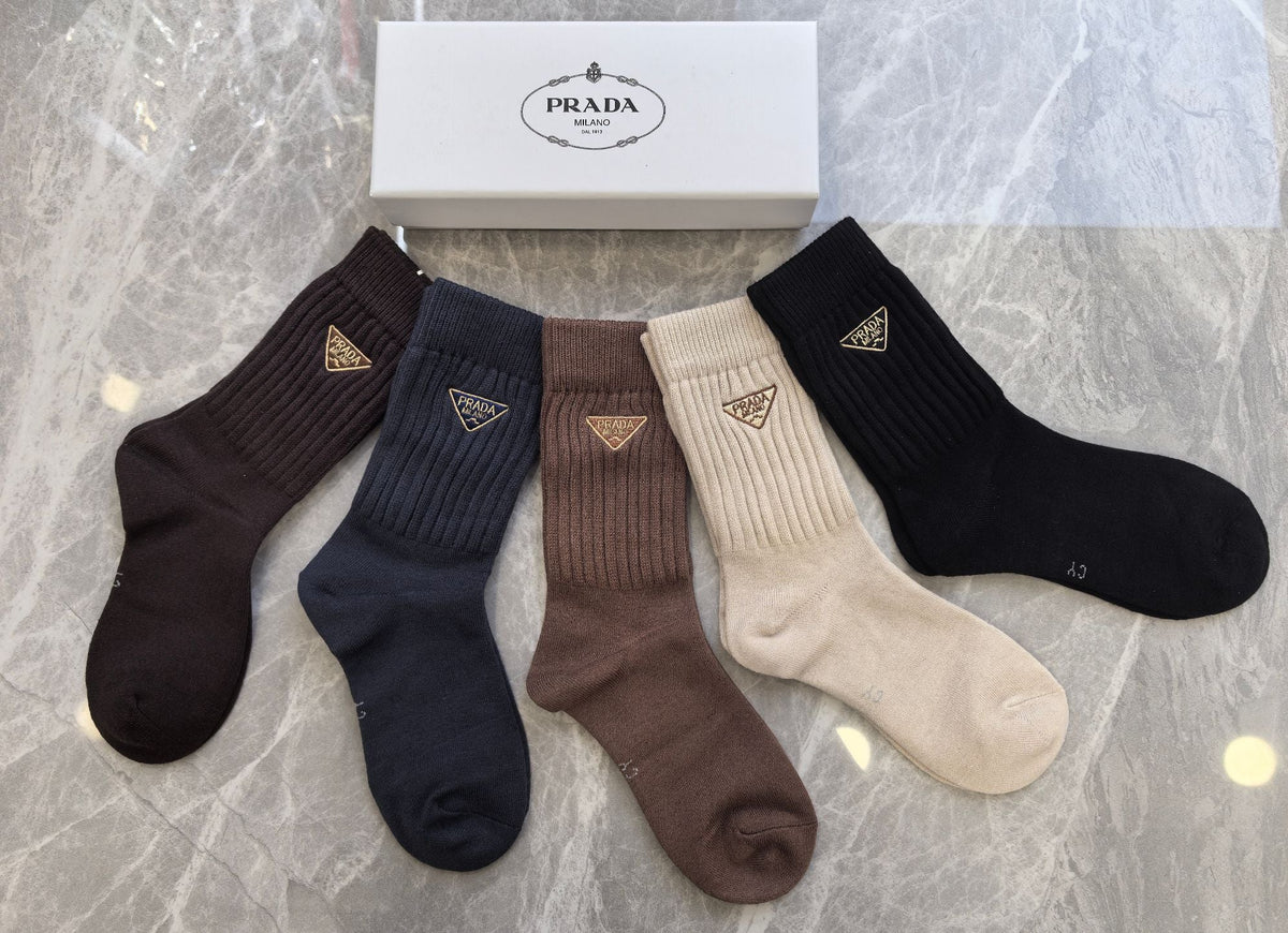 Prada Crew Socks - 5-Pair Pack